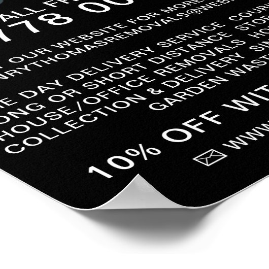 Großer Umzugswagen, Umzugsfirmenwerbung Poster (Ecke)