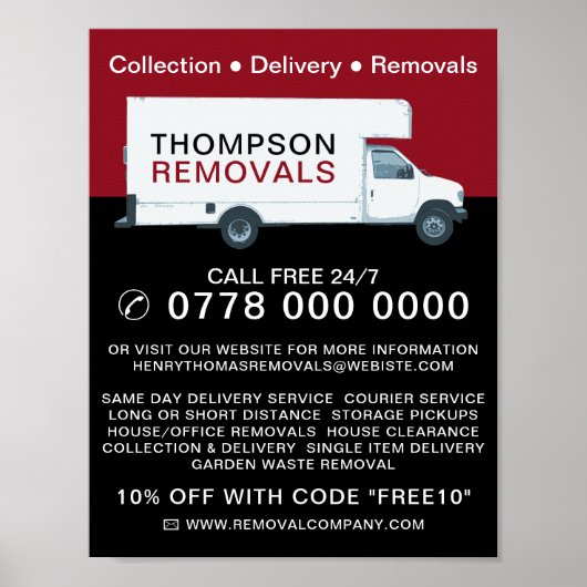 Großer Umzugswagen, Umzugsfirmenwerbung Poster (Vorne)