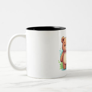 Großer und Kleiner Bär Händchen Haltend – Süße Kin Zweifarbige Tasse
