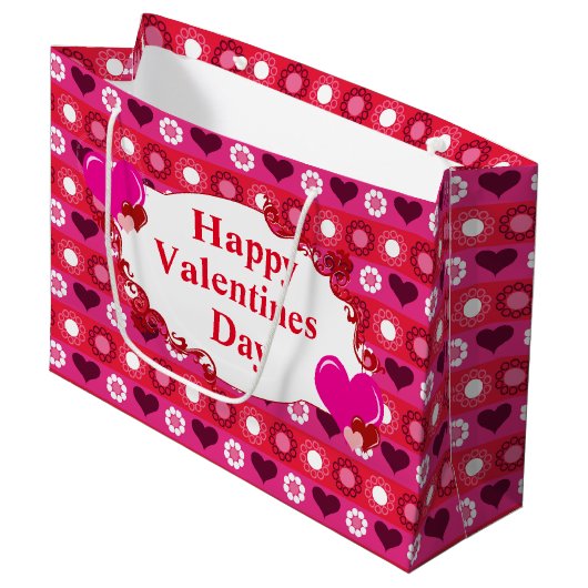 Grosser Valentinstag Große Geschenktüte (Vorderseite Schrägansicht)