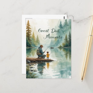 Grosser Vater Große Erinnerungen Angelsee Tag der Postkarte