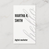 Grosser vertikaler Text / Weiß Visitenkarte (Vorderseite)