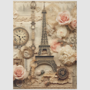 Grosser Vintager, Inspirierter Blumeneiffelturm Seidenpapier