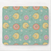 Großer Vogel | Good Vibes Blumenmuster Mousepad (Vorne)