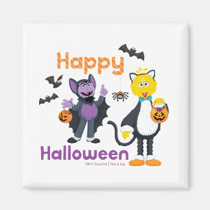 Großer Vogel und Graf Frohes Halloween Magnet