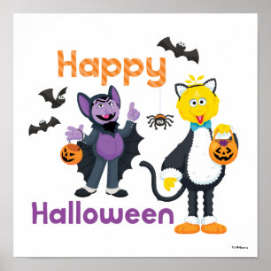 Großer Vogel und Graf Frohes Halloween Poster