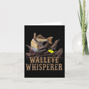Grosser Walauge mit Angellocke Zeichnend Walleye m Karte