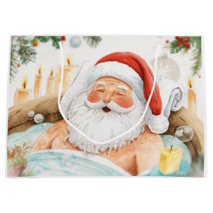 Großer Weihnachts-Geschenkbeutel mit Weihnachtsman Große Geschenktüte