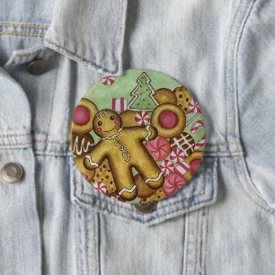 Großer Weihnachts-Gingerbread-Button Button