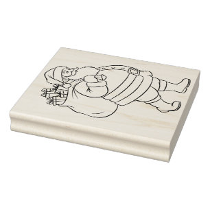 Großer Weihnachtsmann mit Geschenken Gummistempel