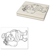 Großer Weihnachtsmann mit Geschenken Gummistempel (Stempel)