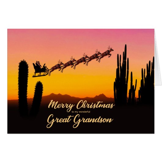 Großer Weihnachtsmann über der Wüste (Vorderseite (Horizontal))
