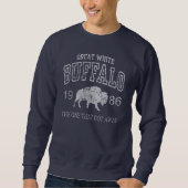 Großer weißer Büffel Sweatshirt (Vorderseite)