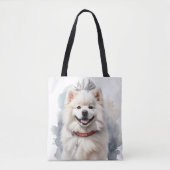 GROSSER WEISSER FLÜFFE SAMOYED HUND TASCHE (Vorderseite)