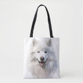 GROSSER WEISSER FLÜFFE SAMOYED HUND TASCHE (Vorderseite)