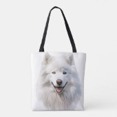 GROSSER WEISSER FLÜFFE SAMOYED HUND TASCHE (Rückseite)