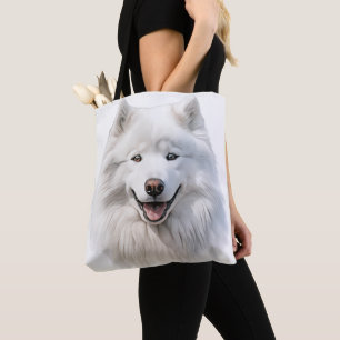 GROSSER WEISSER FLÜFFE SAMOYED HUND TASCHE