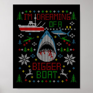 Großer Weißer Hai Angel hässlicher Weihnachtspullo Poster