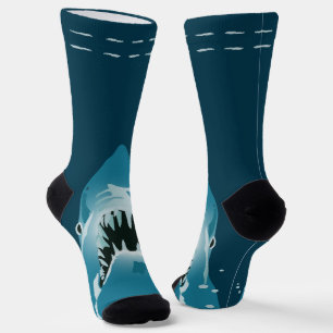 Großer Weißer Hai Aquamariner Blauer Ozean Socken