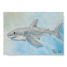 Grosser Weißer Hai Aquarell