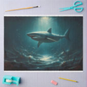 Grosser Weißer Hai-Boden der Dekoupage des Ozeans Seidenpapier (Basteln)