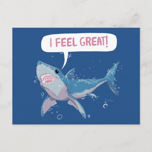 Großer Weißer Hai fühlt sich großartig an Postkarte (Vorderseite)