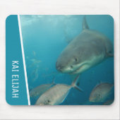 Großer Weißer Hai mit Fischmeer Mousepad (Vorne)
