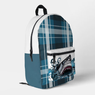 Großer Weißer Hai Ozeanwelle Druck Cut Sew Bedruckter Rucksack
