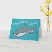 Großer Weißer Hai Personalisiert Geburtstag Karte (Gelbe Blume)