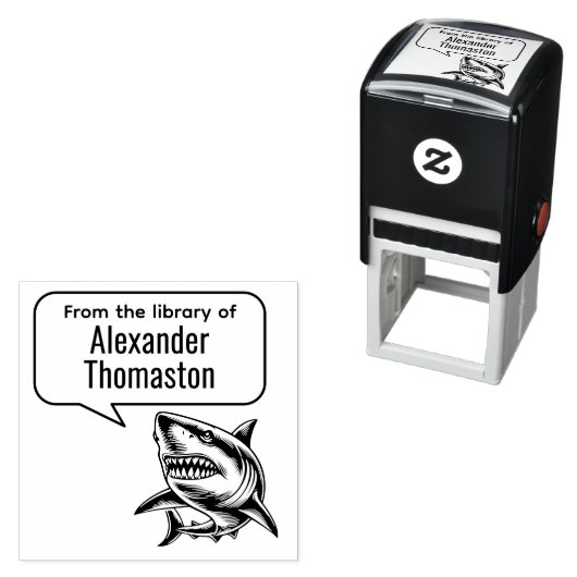 Großer Weißer Hai-Talk Blubble Library Name Permastempel (Beispiel)