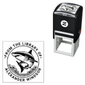 Großer Weißer Hai über Waves #2 Bibliotheksname Permastempel (Beispiel)