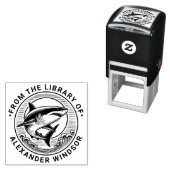 Großer Weißer Hai über Waves Bibliotheksname Permastempel (Beispiel)