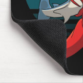 Großer Weißer Hai und Riesenfisch - Tintenfisch Mousepad (Ecke)