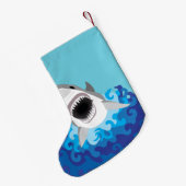 Großer weißer Haifisch-lustiger Cartoon Kleiner Weihnachtsstrumpf (Rückseite (Hängend))