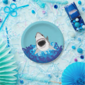 Großer weißer Haifisch-lustiger Cartoon Pappteller (Party)