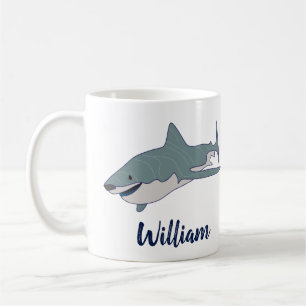 Großer weißer Haifisch personalisiert Kaffeetasse
