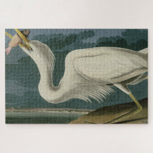 Großer Weißer Heron aus Audubons Vögeln Amerikas Puzzle
