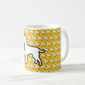 Großer Weißer Hund Gelb Kaffeetasse (VorderseiteRechts)