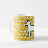 Großer Weißer Hund Gelb Kaffeetasse (Vorderseite Links)