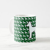 Großer Weißer Hund Grün Kaffeetasse (Vorderseite Links)