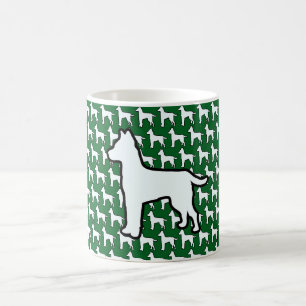 Großer Weißer Hund Grün Kaffeetasse