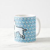 Großer Weißer Hund Lt Blau Kaffeetasse (VorderseiteRechts)