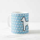 Großer Weißer Hund Lt Blau Kaffeetasse (Vorderseite Links)