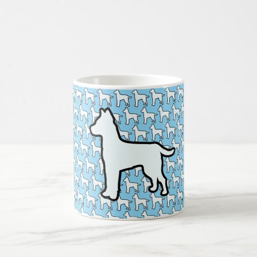 Großer Weißer Hund Lt Blau Kaffeetasse (Mittel)