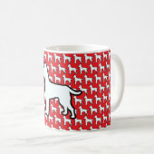 Großer Weißer Hund Rot Kaffeetasse (VorderseiteRechts)