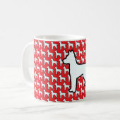 Großer Weißer Hund Rot Kaffeetasse (Vorderseite Links)
