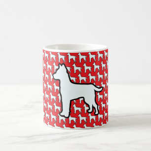 Großer Weißer Hund Rot Kaffeetasse