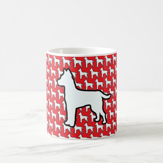 Großer Weißer Hund Rot Kaffeetasse (Mittel)