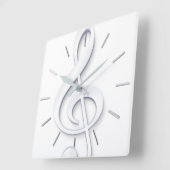großer weißer Musikklub Quadratische Wanduhr (Winkel)