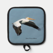 Großer weißer Pelikantopf Topflappen (Vorderseite)